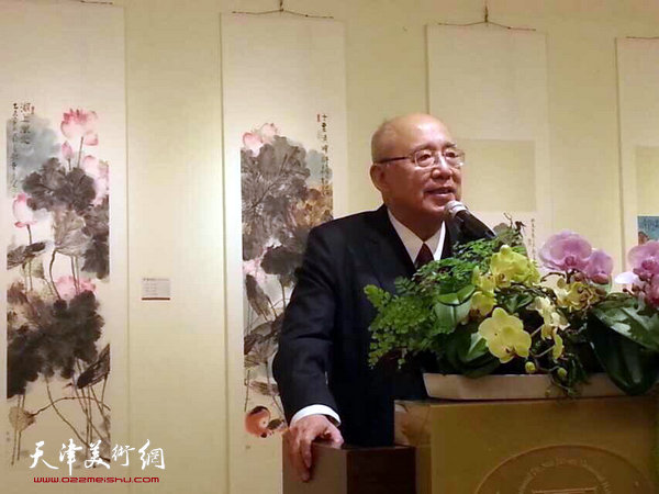 图为中国国民党荣誉主席吴伯雄致辞。