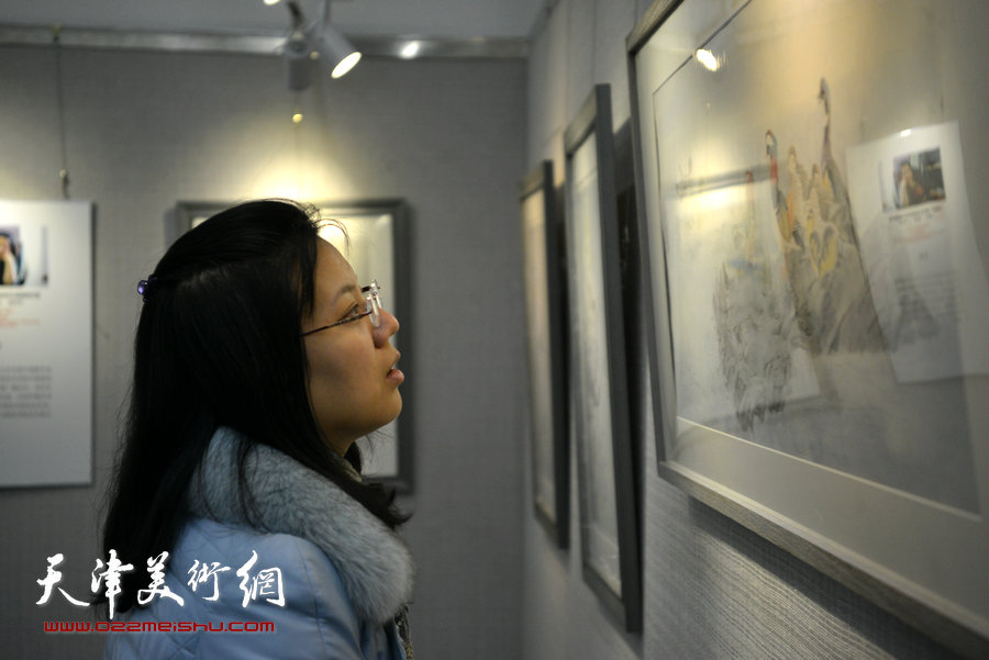 丹青谱·张俊、吕少英、阚传好国画作品跨年展展览现场。