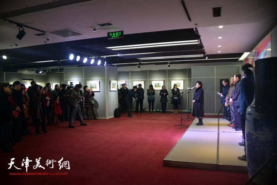 “沽上溢彩--天津市政协水彩画艺术研究院成立暨首届作品展”开幕仪式现场。