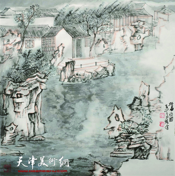 肖培金作品《烟雨怡园》