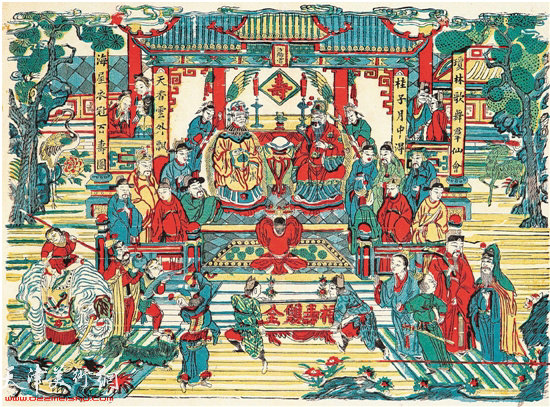 清末民初 彩色福寿双全（南京博物院藏） 年画 