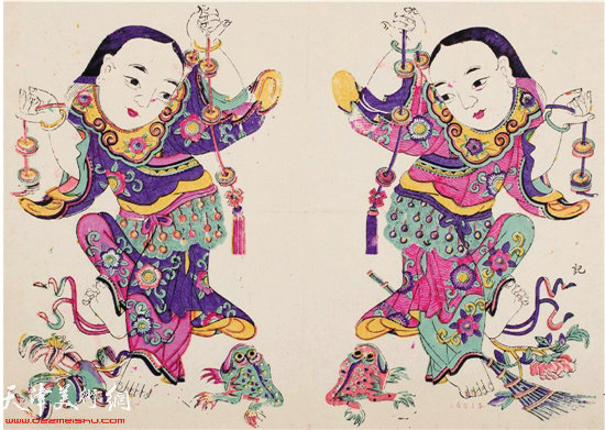 刘海戏金蟾（中国美院版画系收藏） 年画