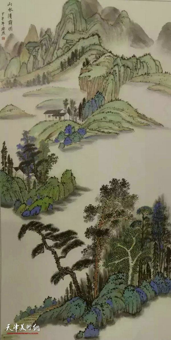 徐燕作品 山水清荫图