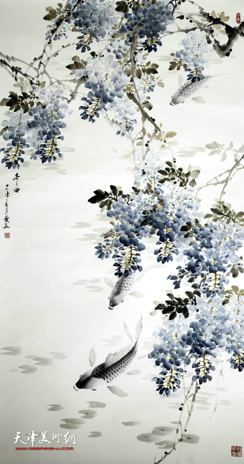 境由心造-天津女画家吕爱茹花鸟画作品。欣赏