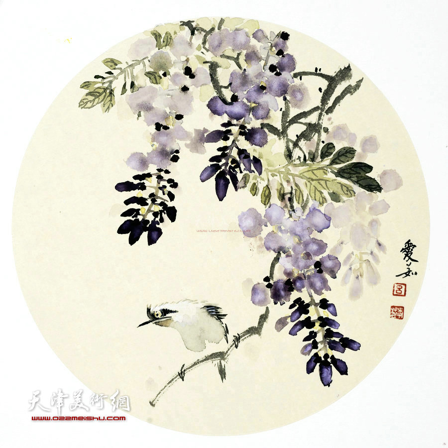 境由心造-天津女画家吕爱茹花鸟画作品。欣赏