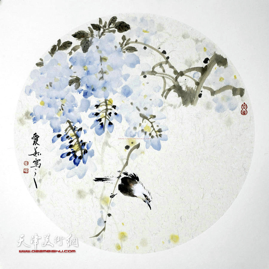 境由心造-天津女画家吕爱茹花鸟画作品。欣赏