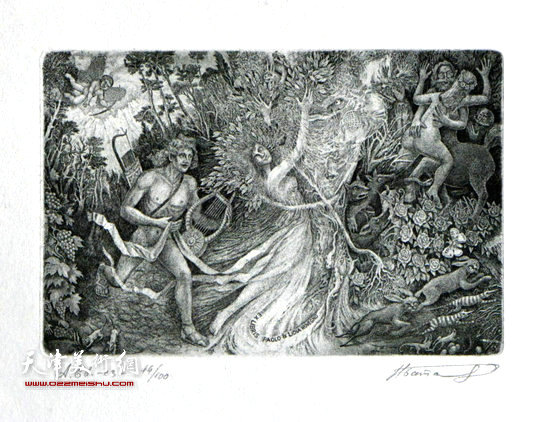 俄罗斯版画大师尼古拉· 拜塔科夫版画藏书票作品。