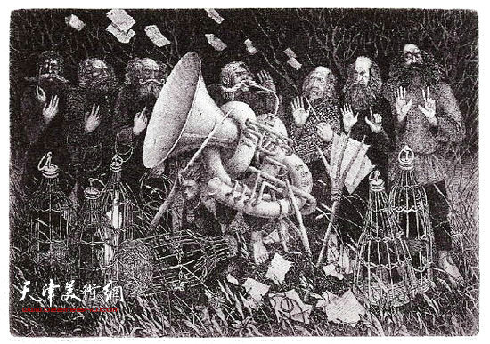 俄罗斯版画大师尼古拉· 拜塔科夫版画藏书票作品。