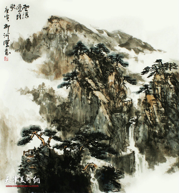 14、云瀑过山一路歌（68X68CM）柳河.jpg