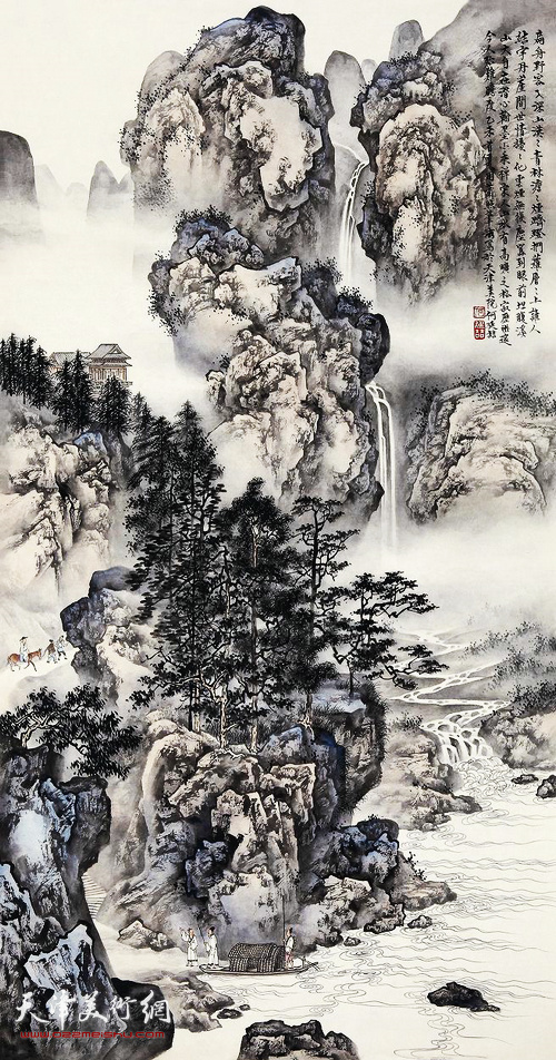 何延喆 青林山水间 134×69cm