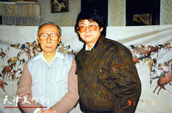 毓岳与溥杰先生。 （1991年）