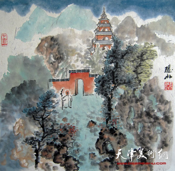 万志新作品《幽山问道》