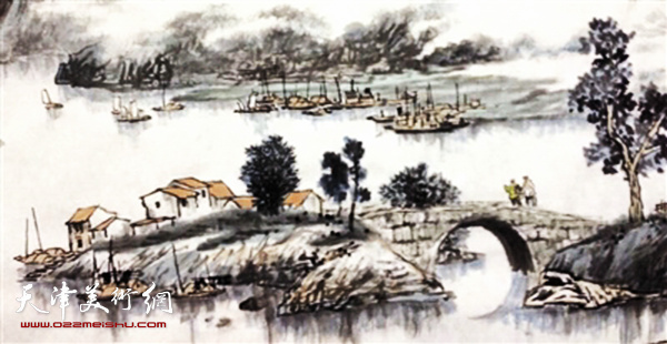 康永明山水画：远浦归帆