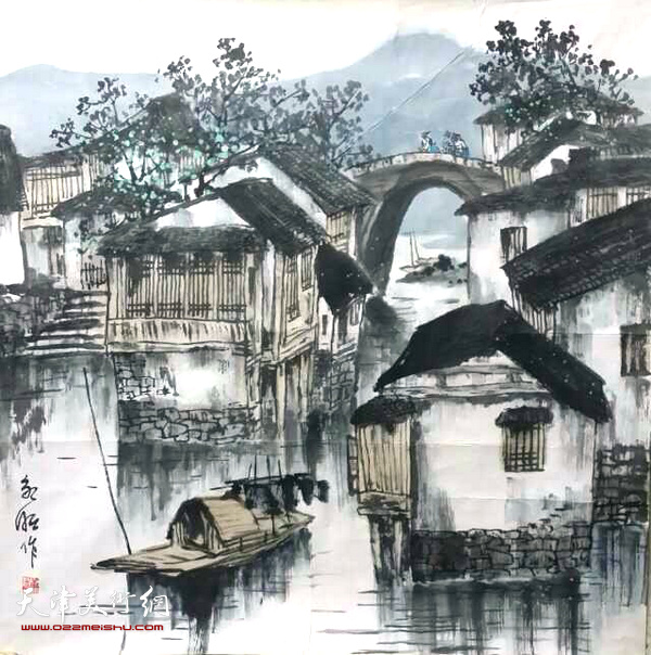 康永明山水画：水乡春早