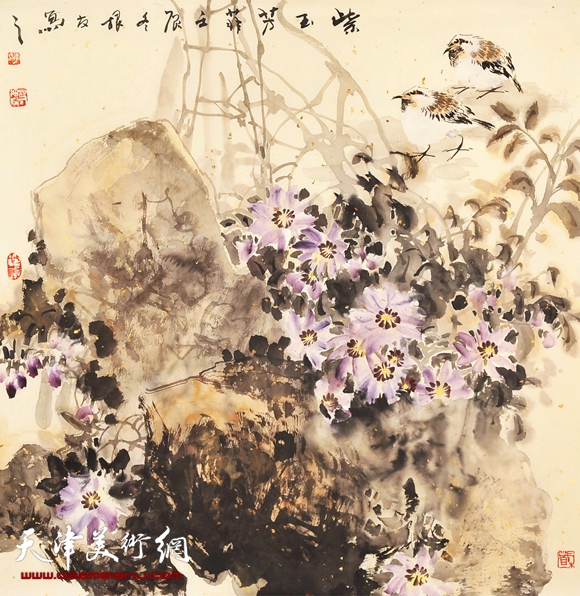 李根友作品《紫玉芳菲》