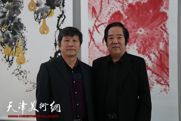 著名工笔画家贾万庆与著名国画家张金荣在一起