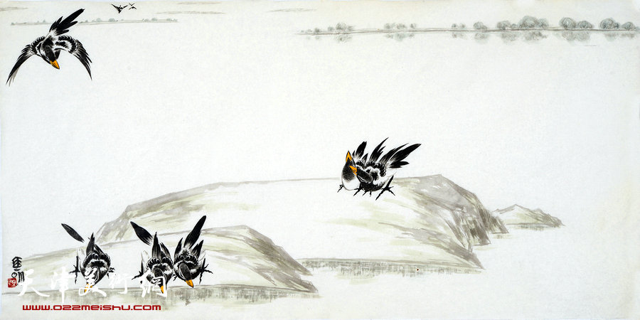 大漠之风-著名画家马明作品