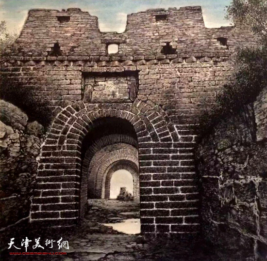“古韵山水·长城中国画展”展出的陈钢画作。
