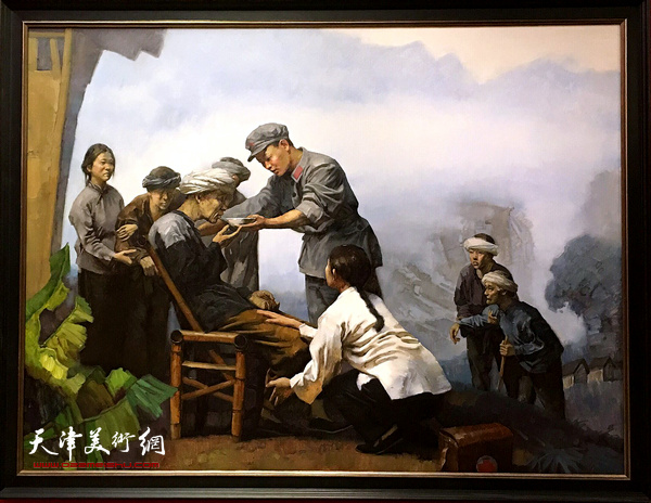 《红军医生龙思泉》 布面油画  150cmx200cm  （姜中立 作）