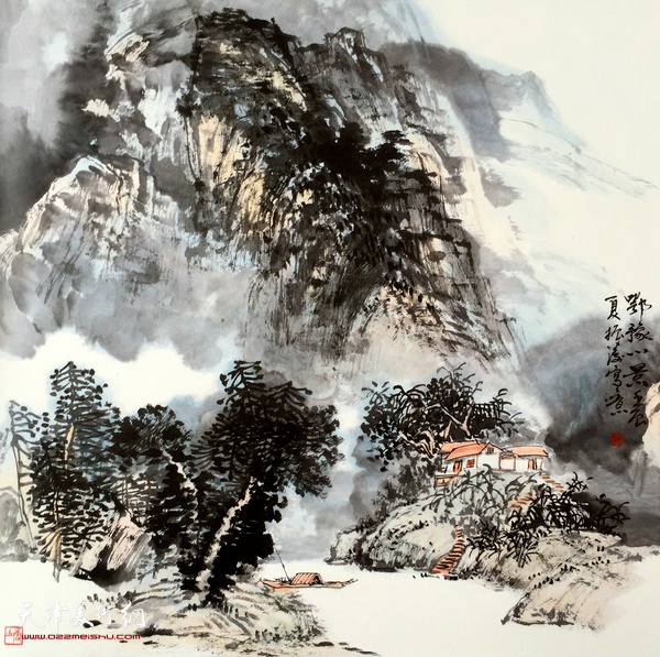 董振涛山水画作品《鄂豫小景》