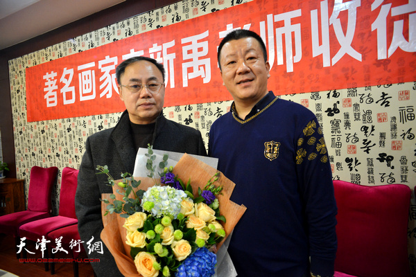 组图:著名工笔人物画家李新禹喜收赵鹏为徒|中国画|天津美术网-天津