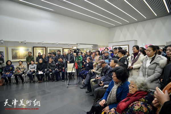 “天津市水彩画专业委员会第十届作品展”开幕仪式现场。