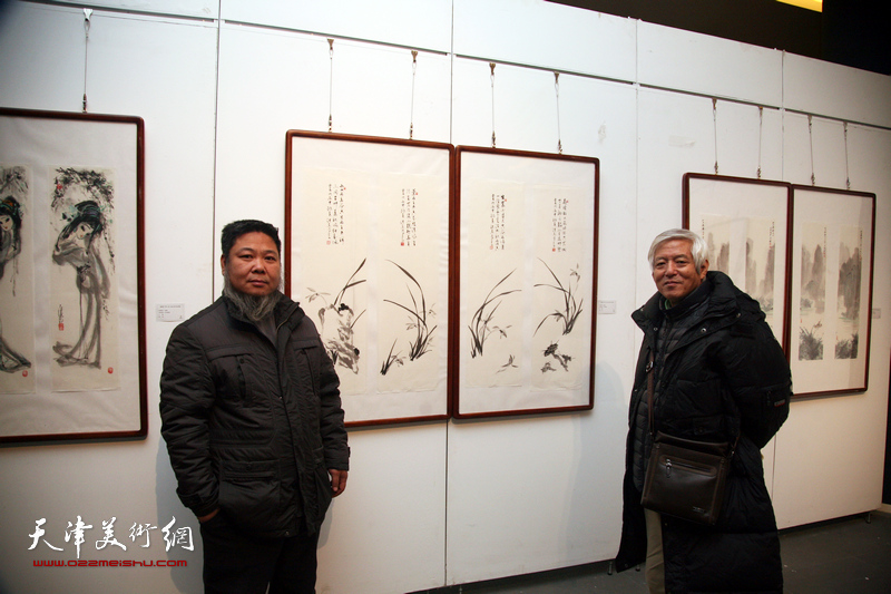 津门书画名家四条屏展