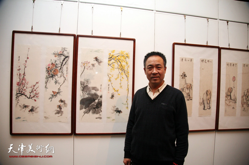 津门书画名家四条屏展