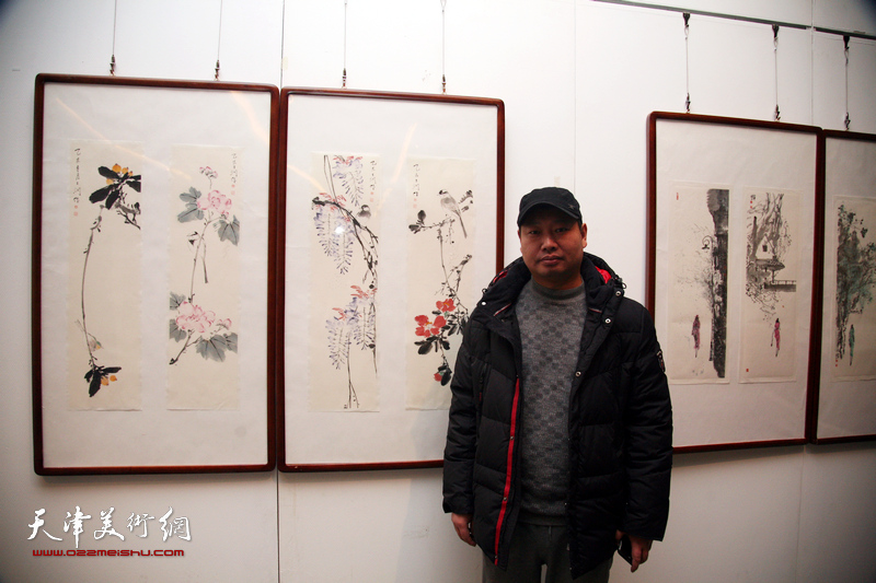 津门书画名家四条屏展