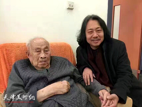 贾广健看望中国画大师、97岁的孙其峰先生。