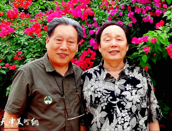 霍然与天津山水画家向中林在海南。