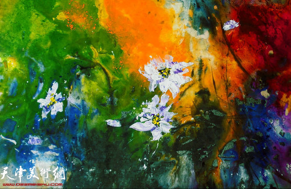 霍然创作的意向泼彩画