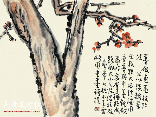 珍藏四季10号拍品：《红梅花开》 孙其峰 34×45cm 起拍价：12000元