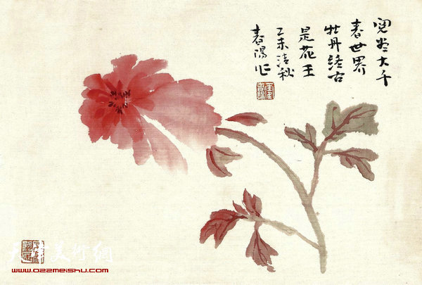 珍藏四季12号拍品：《花中之王》 霍春阳 28.5×39.5cm 起拍价：12000元