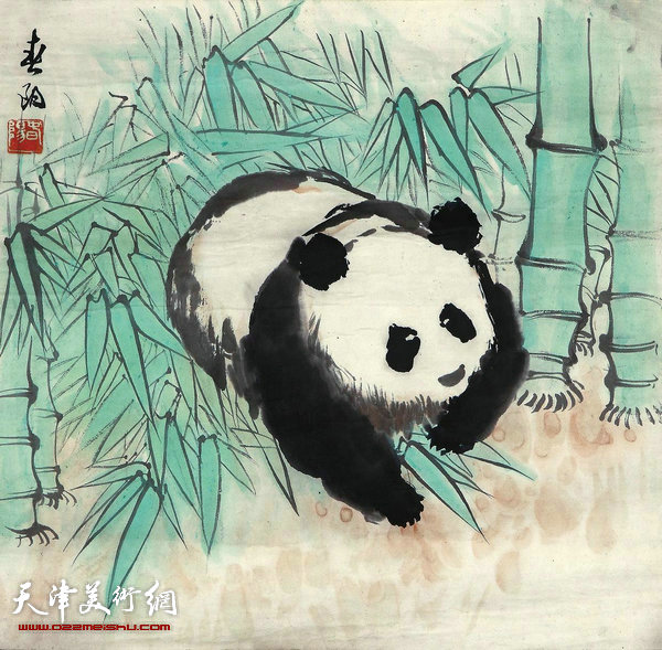 珍藏四季38号拍品：《国宝熊猫》 霍春阳 35×34cm 起拍价：18000元
