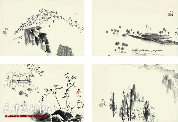 珍藏四季76号拍品：《山水风景》部分 赵松涛 24×34cm×12 起拍价：32000元