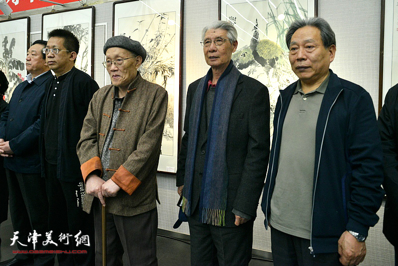 杨德树、孙长康、霍然、李毅峰在展览开幕仪式上。