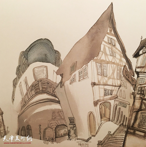 汪洋 德国写生（水彩）35×35cm