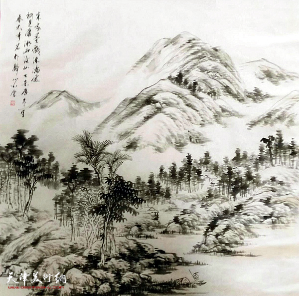 李岩山水作品。