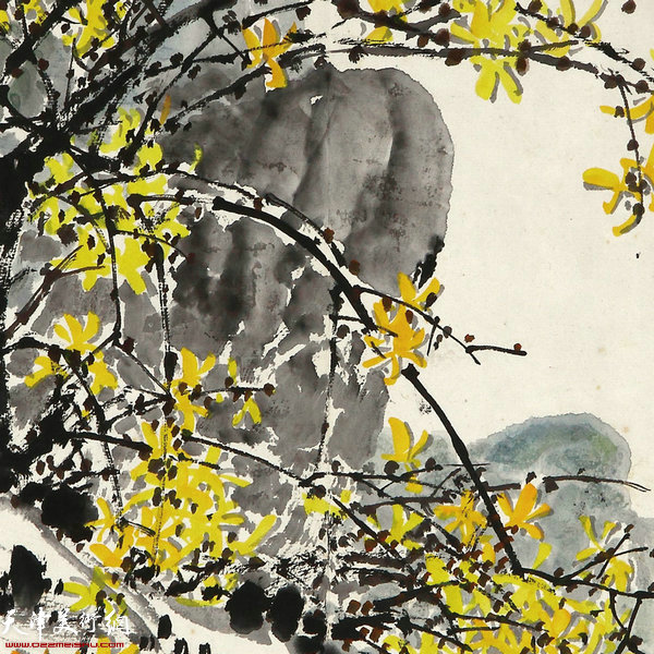 15号拍品：霍春阳《山花烂漫》局部 25x39cm