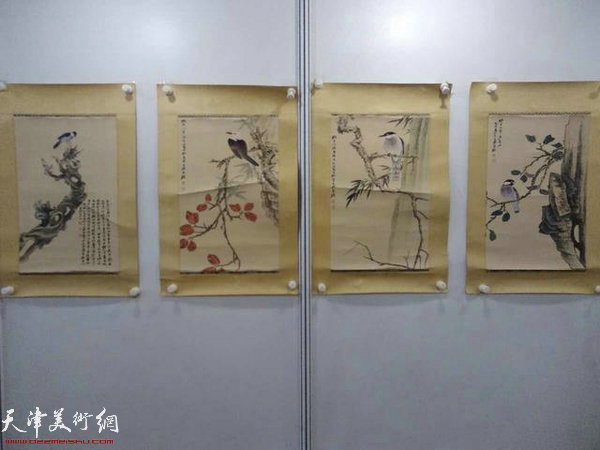 张善孖张大千亲传弟子孙云生先生作品花鸟四屏