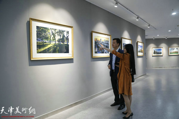 陕西省侯马市摄影家协会副主席刘荣荣及爱人在观展现场