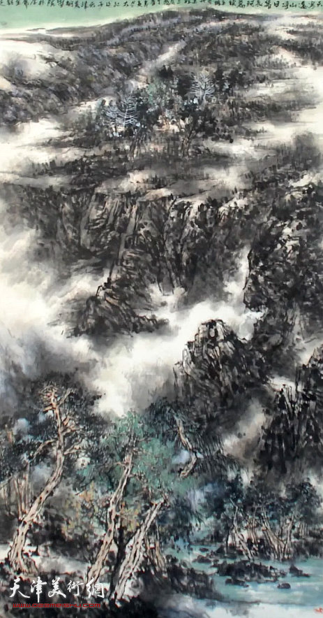 吕大江《天寒远山净》国画 180×96cm