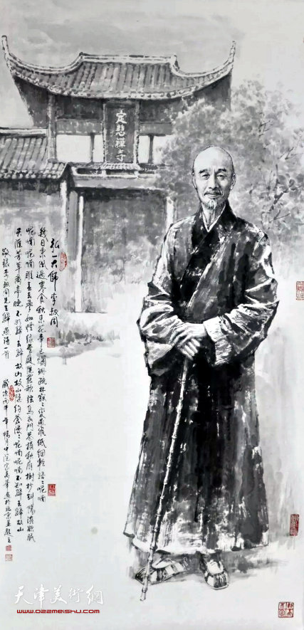 宗万华《弘一大师——李叔同》 136×68cm