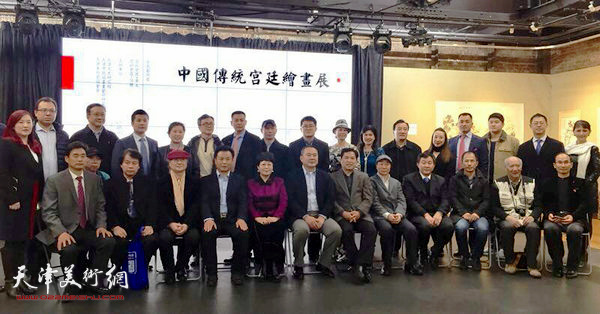 中国传统宫廷绘画展11月9日在美国纽约亚洲文化中心展出。