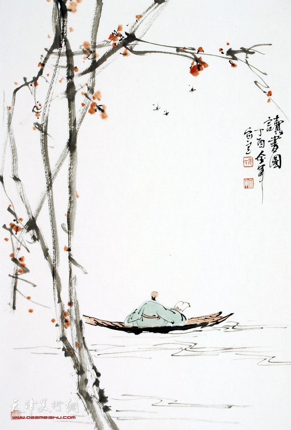 姜金军作品：读书图
