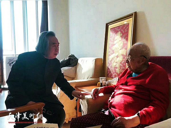 著名画家霍春阳新年前夕看望恩师孙其峰。