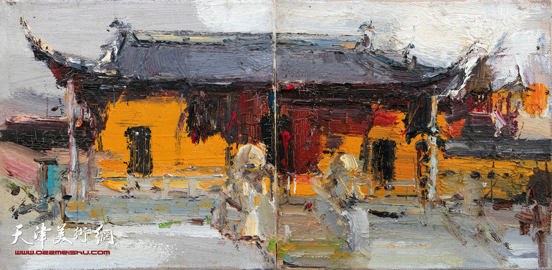 江南古寺 NO3 60x120cm 布面油画 2011