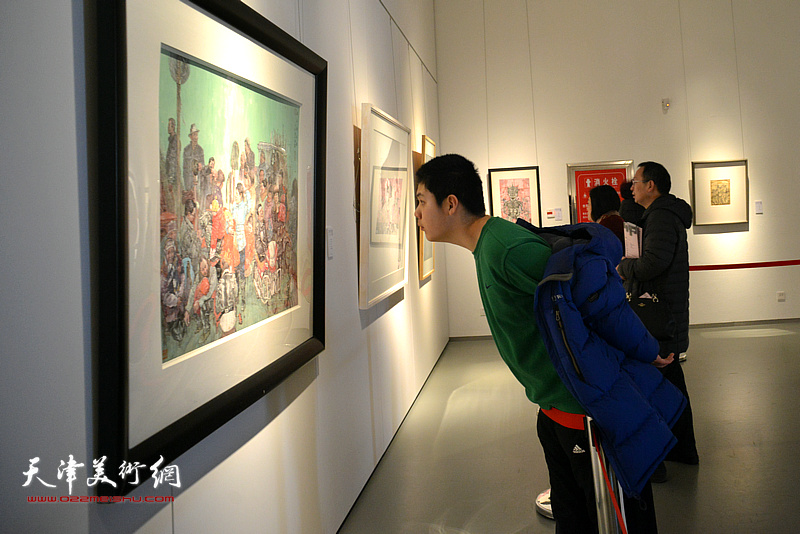 2018中国高等美术院校教师纸本绘画作品展在滨海新区美术馆开幕。