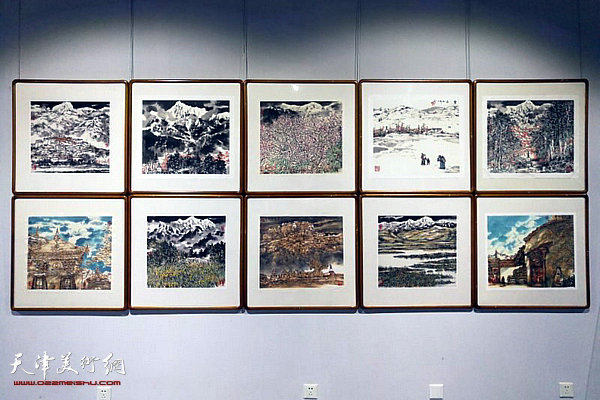山川乡国情——京津冀李小可艺术工作室“迁纸画迁安”师生作品展布展现场。
